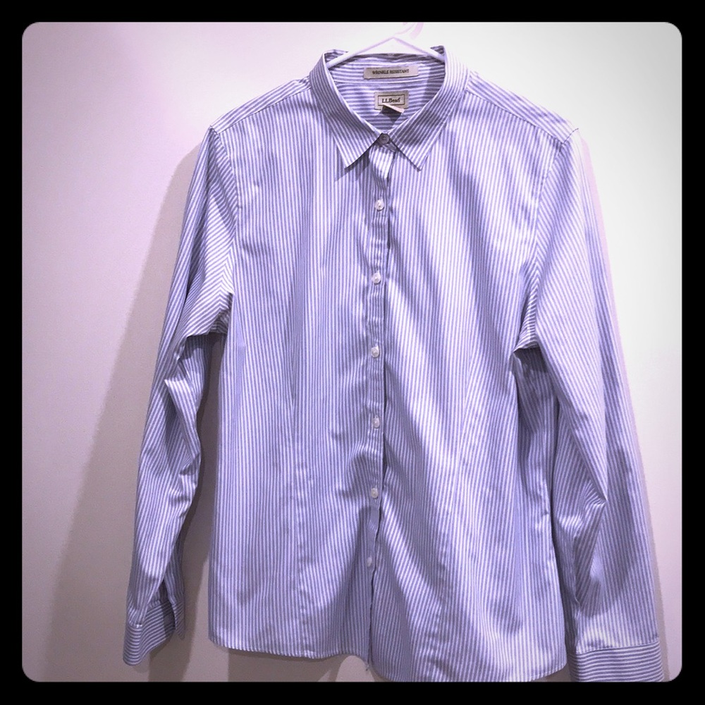 fitted blue stripped Like new, Large, 100% cotton